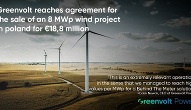 Greenvolt zawiera umowę na sprzedaż farmy wiatrowej o mocy 8 MWp w Polsce za kwotę 18,8 miliona euro