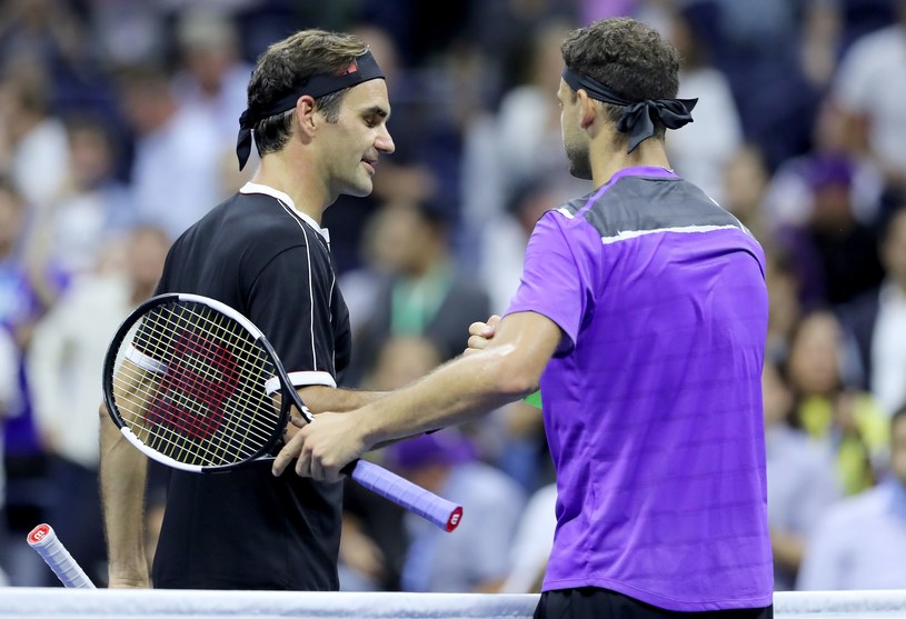 Grigor Dimitrow (z prawej) i Roger Federer /AFP