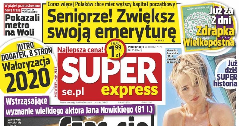 Grób Jana Nowickiego na okładce "Super Expressu" /