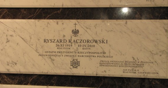 Grób prezydenta Kaczorowskiego w Świątyni Opatrzności Bożej /Paweł Świąder /RMF FM