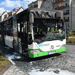 Groźny pożar w Szczecinie. Spłonął autobus miejski