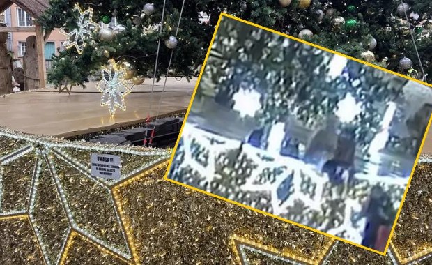 Groźny wypadek przy choince w Gdańsku. Kobiety wpadły pod drzewko NAGRANIE