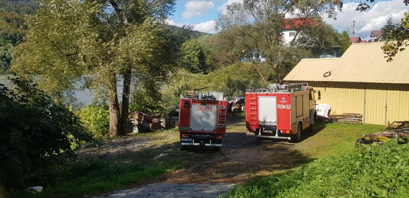 Groźny wypadek w Międzybrodziu Żywieckim (woj. śląskie) /Facebook/Straż Międzybrodzie Żywieckie /