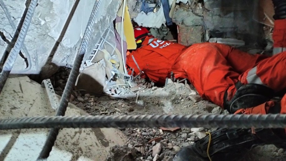 Grupa HUSAR w akcji ratowniczej w Turcji (fot. @ABartkowiak_PSP/Twitter) /Państwowa Straż Pożarna