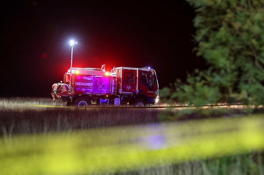 Gruzińscy ratownicy pracujący na miejscu katastrofy tureckiego samolotu wojskowego w gminie Sighnaghu /EPA/MINISTRY OF INTERNAL AFFAIRS OF GEORGIA PRESS SERVICE/HANDOUTS /PAP