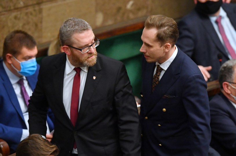 Grzegorz Braun i Konrad Berkowicz /Radek Pietruszka /PAP