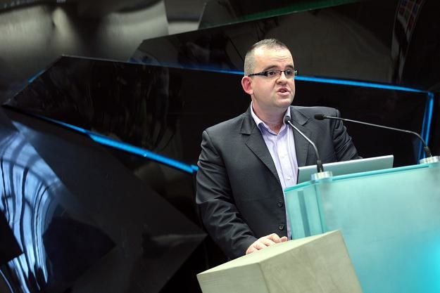 Grzegorz Kobryń, prezes Mobile Partner, podczas debiutu na NewConnect /PAP