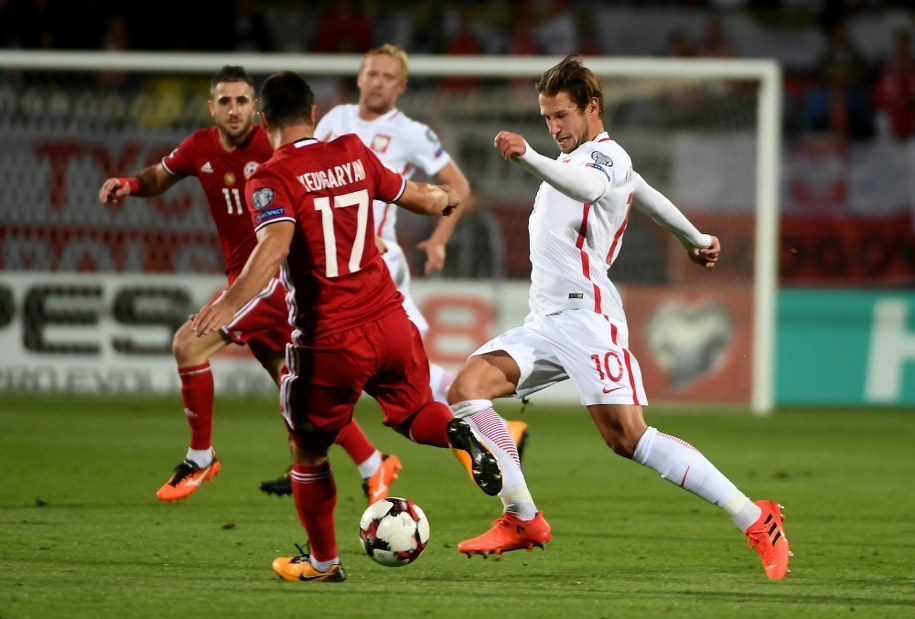 Grzegorz Krychowiak w czasie meczu z Armenią /Bartłomiej Zborowski /PAP