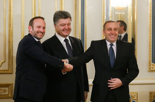 Grzegorz Schetyna, Danii Martin Lidegaard na spotkaniu z prezydentem Ukrainy Petro Poroszenką /Paweł Supernak /PAP