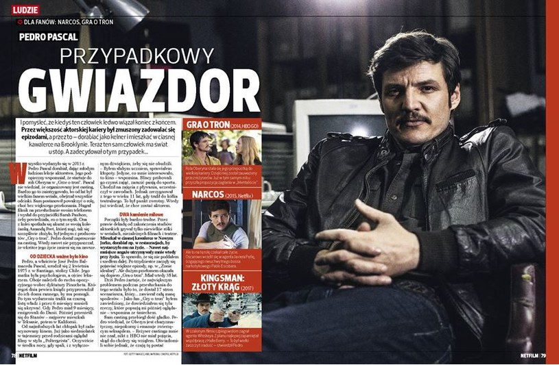 Gwiazda numeru magazynu "Netfilm" - Pedro Pascal /materiały prasowe