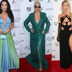 Gwiazdy kuszą dekoltami na gali w LA. Aguilera w skórzanym płaszczu, "skromna" Fox i elegancka Hilton