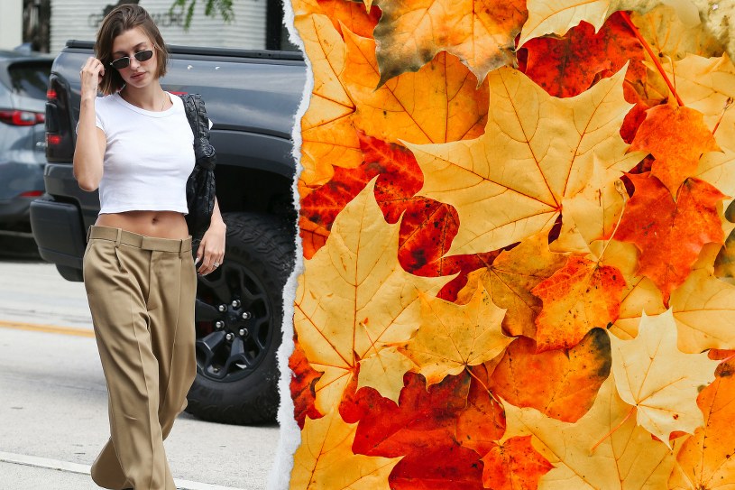 Hailey Bieber przełamuje schematy. Garniturowe spodnie już nie tylko do pracy. Będą hitem na jesień 2023