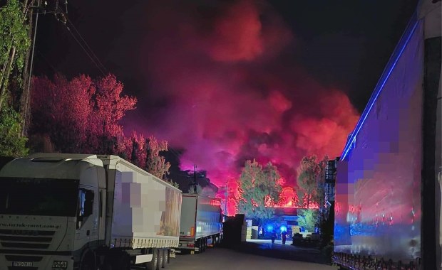 Hala tartaku stanęła w ogniu. Potężny pożar w Wielkopolsce