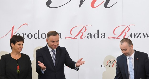 Halina Szymańska, Andrzej Duda i Paweł Mucha / 	Radek Pietruszka   /PAP