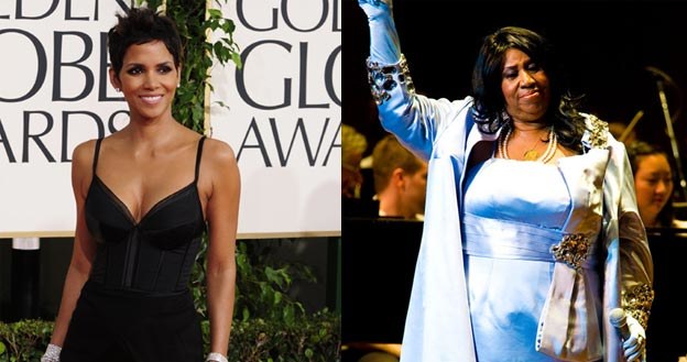 Halle Berry (L) ma z rolą Arethy Franlklin (P) jeden problem  - twierdzi, że nie umie śpiewać /AFP