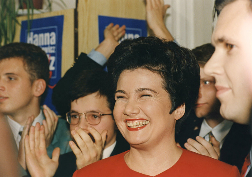 Hanna Gronkiewicz-Waltz podczas wieczoru wyborczego w 1995 roku /WPROST, K.MIKULA /East News