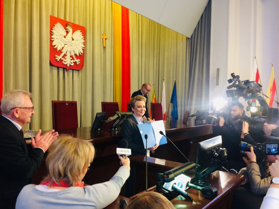 Hanna Zdanowska podczas zaprzysiężenia /Agnieszka  Wyderka /RMF FM