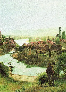 Hans Thoma, Widok Renu w okolicach Laufenburga, 1870 r. /Encyklopedia Internautica