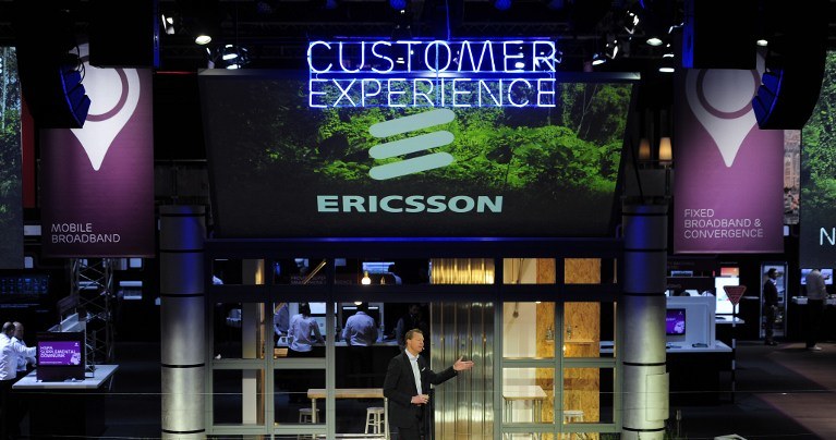 Hans Vestberg, CEO firmy Ericsson, opowiada o nowych rozwiązaniach szwedzkiej firmy podczas konferencji w Barcelonie /AFP