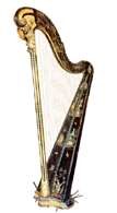 Harfa pedałowa, Francja, druga połowa XVIII w. /Encyklopedia Internautica