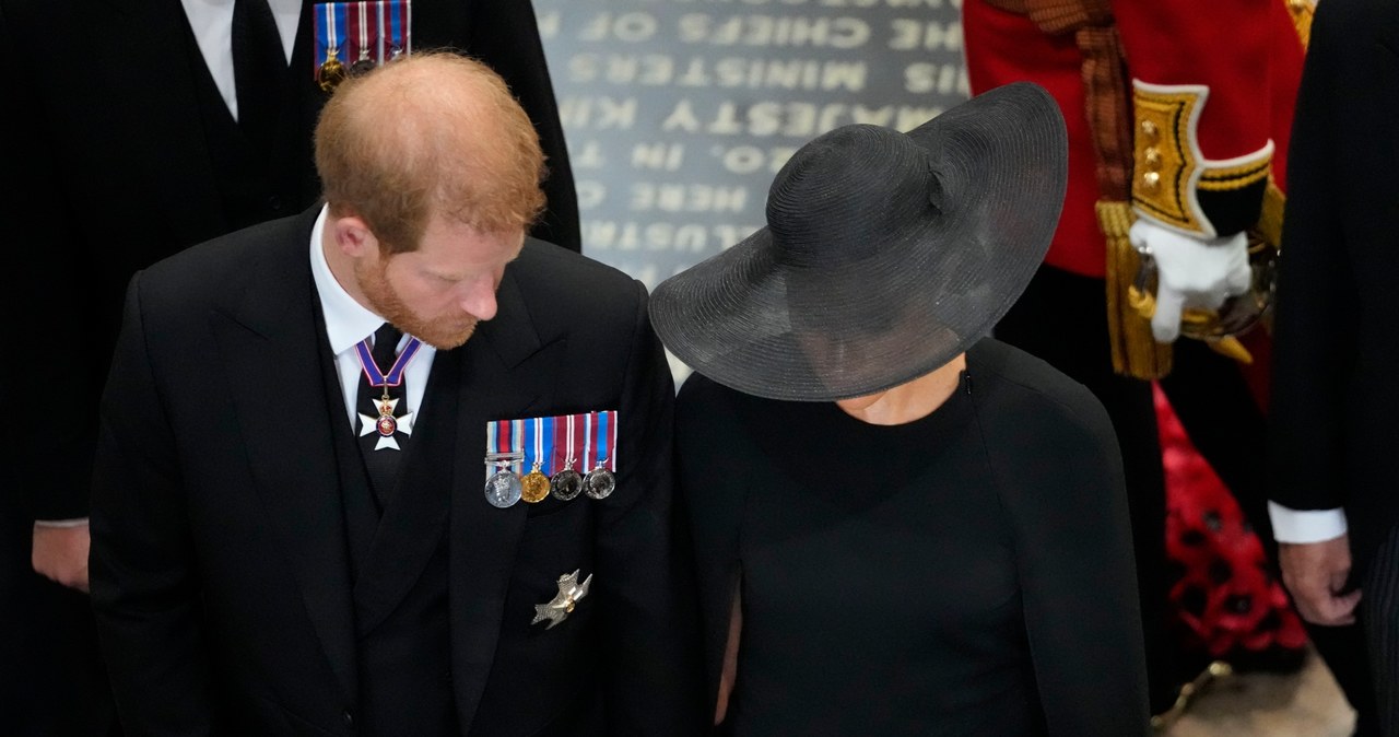 Harry i Meghan podczas pogrzebu królowej Elżbiety II /WPA Pool /Getty Images