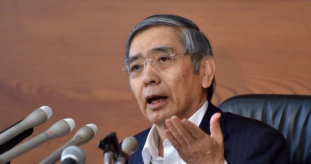 Haruhiko Kuroda, gubernator Banku Japonii, dzisiaj na konferencji prasowej /AFP