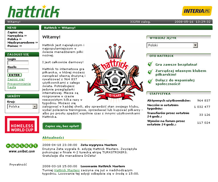 Hattrick.interia.pl - i wszystko jasne! /INTERIA.PL