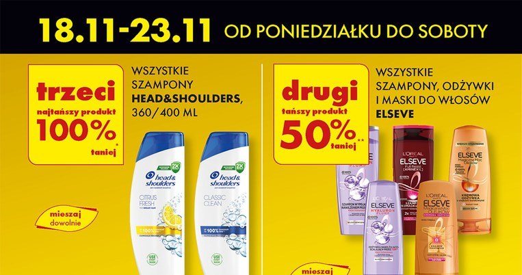 Head & Shoulders i Elseve taniej w Biedronce! /Biedronka /INTERIA.PL