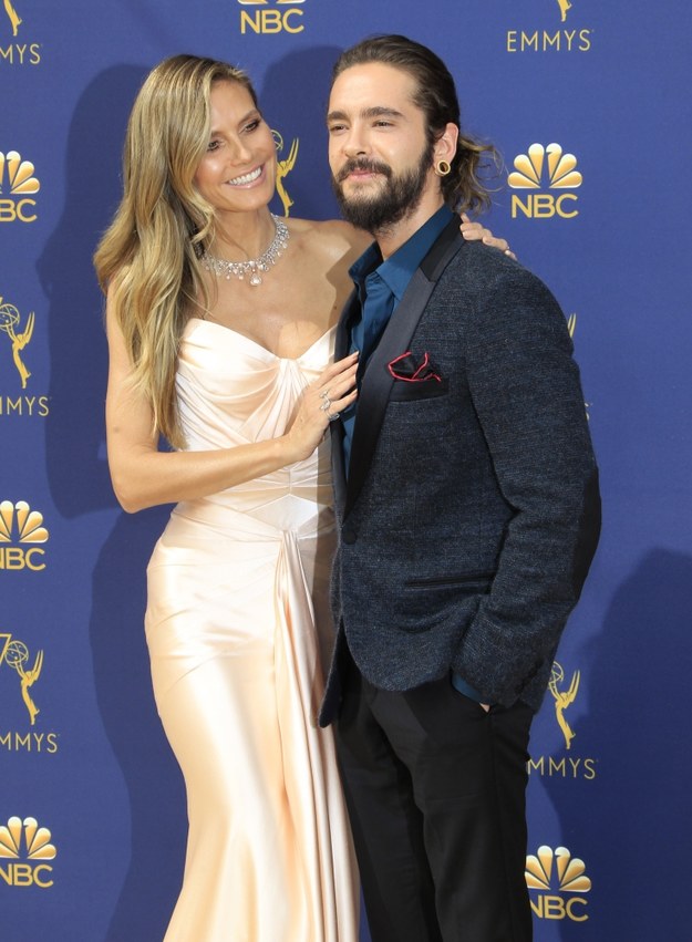 Heidi Klum i Tom Kaulitz w drodze na galę rozdania nagród Emmy, wrzesień 2018 /NINA PROMMER    /PAP/EPA