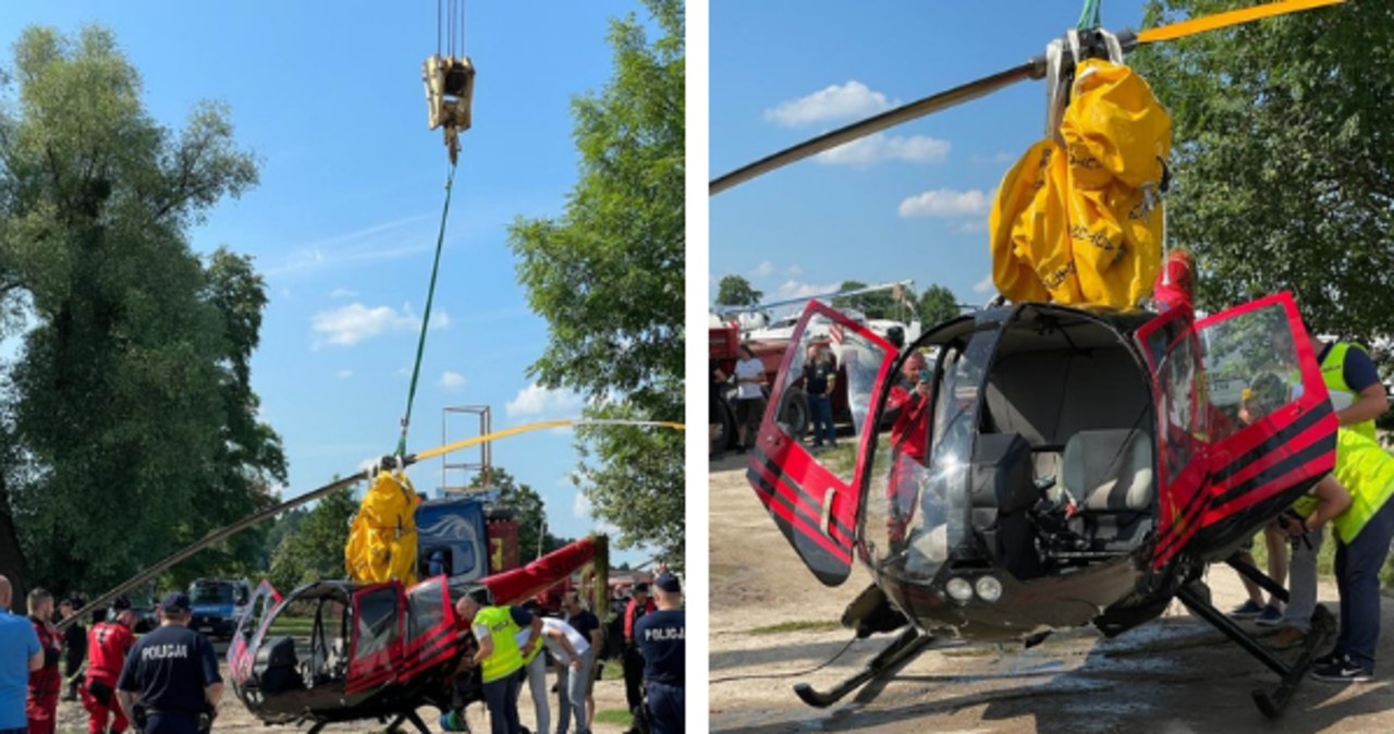 Helikopter spadł do Jeziora Tałty. Jest nagranie z momentu wypadku [WIDEO]