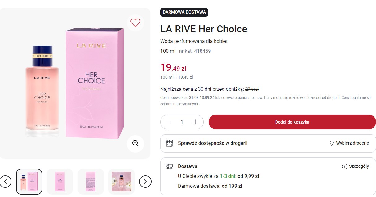 Her Choice od La Rive na promocji w Rossmannie /Rossmann /INTERIA.PL