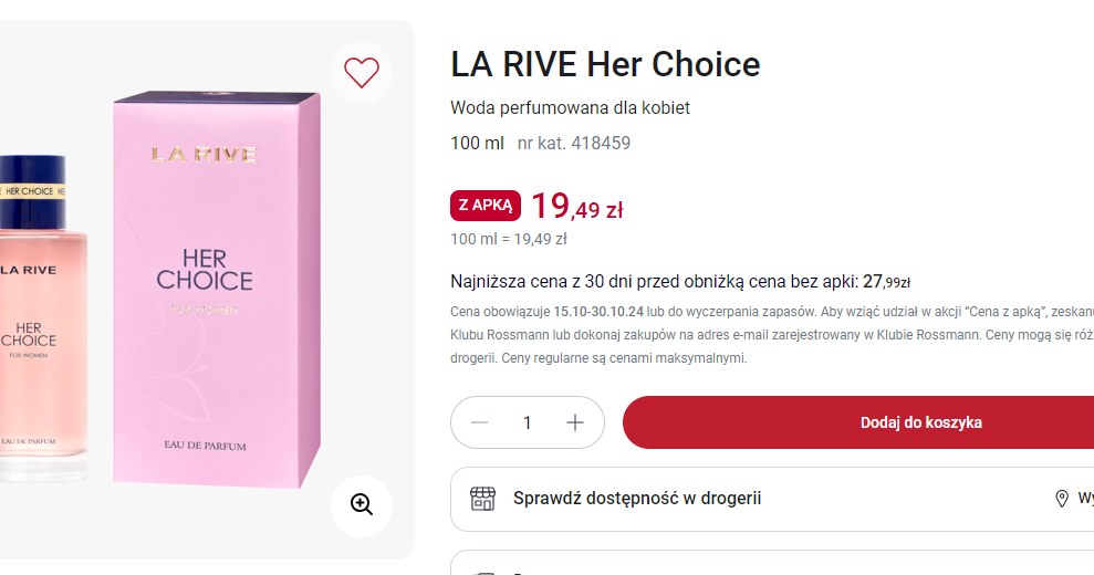 Her Choice od La Rive na promocji w Rossmannie /Rossmann /INTERIA.PL