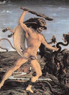 Herakles i hydra, Antonio del Pollaiuolo, ok. 1460-70 /Encyklopedia Internautica