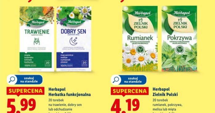 Herbaty funkcjonalne Herbapol i Zielnik Polski w Lidlu – w supercenie! /Lidl /INTERIA.PL