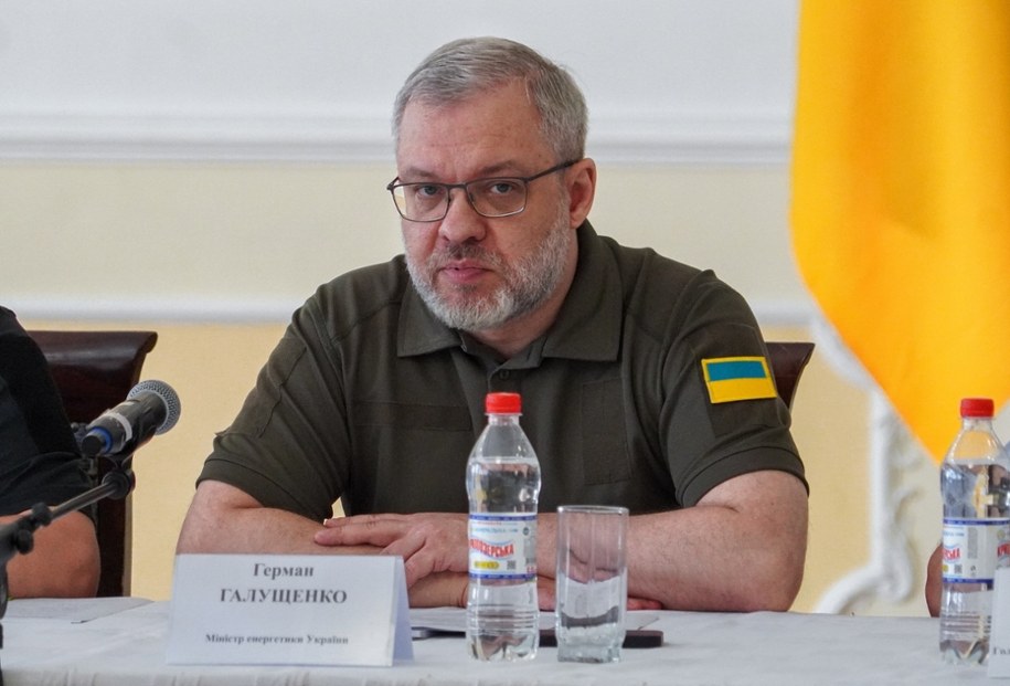 Herman Hałuszczenko jeszcze jako minister energetyki podczas spotkania w Odessie, zdj. z 2023 roku /Alena Solomonova /PAP