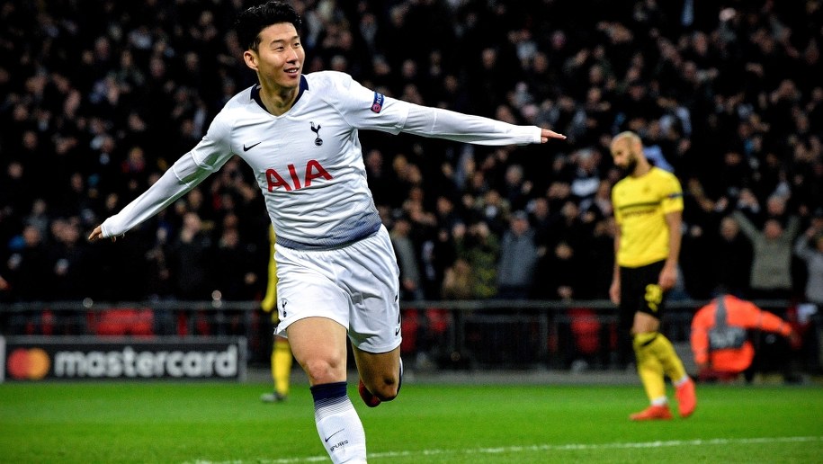 Heung-min Son w meczu z Borussią Dortmund w 1/8 finału Ligi Mistrzów strzelił bramkę /NEIL HALL /PAP/EPA