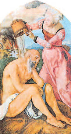 Hiob i jego żona, Albrecht Dürer, 1504 r. /Encyklopedia Internautica