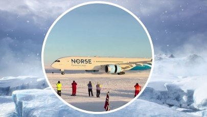 Historyczne lądowanie Dreamlinera. Maszyna dotarła na Antarktydę [FILM]