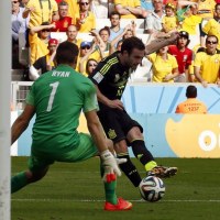 Juan Mata (Hiszpania) zdobywa gola 