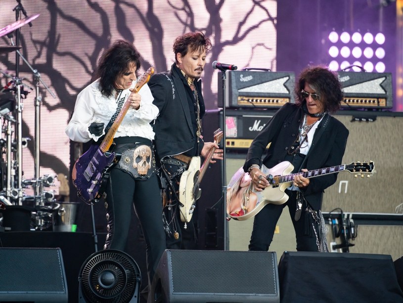 Hollywood Vampires w akcji: od lewej Alice Cooper, Johnny Depp i Joe Perry /RB/Bauer-Griffin/GC Images /Getty Images