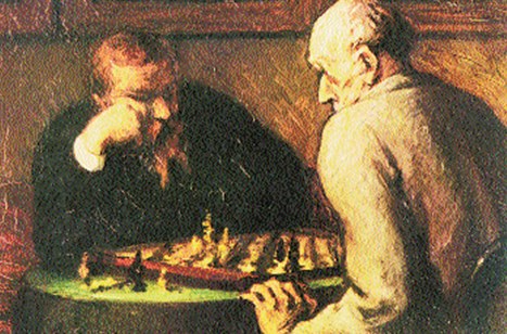 Honoré Daumier, Grający w szachy, 1863-65 r. /Encyklopedia Internautica