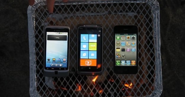 HTC z Windows Mobile, G2 z Androidem oraz  iPhone z iOS poddane próbie ognia /gizmodo.pl