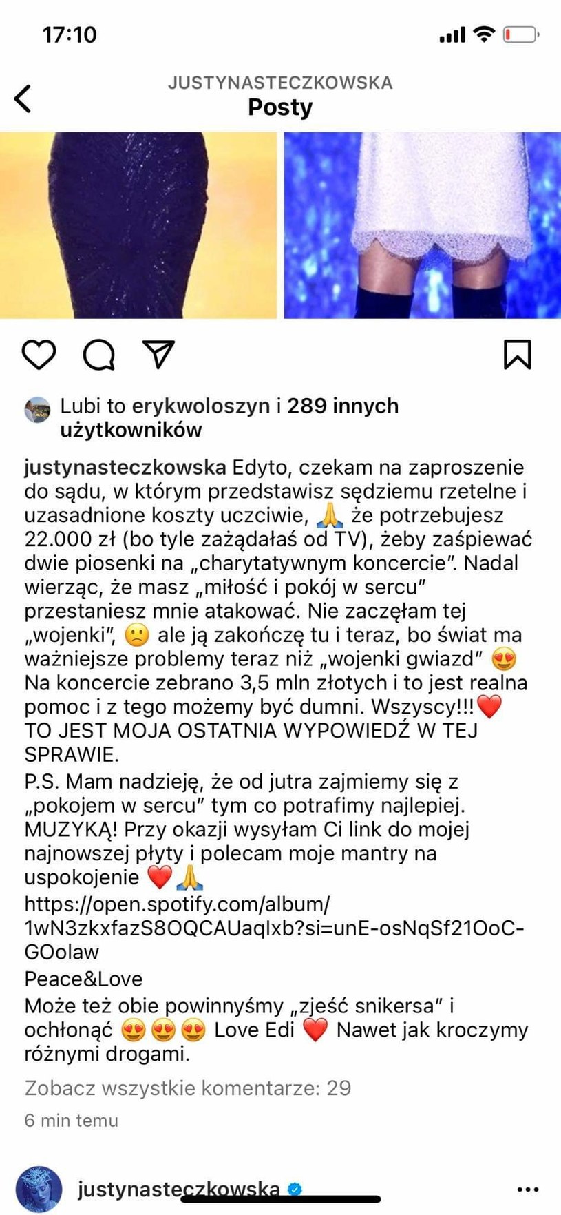 https://www.instagram.com/justynasteczkowska/ /Instagram /Instagram