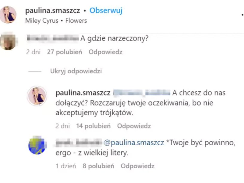 https://www.instagram.com/paulina.smaszcz/?hl=pl /Instagram