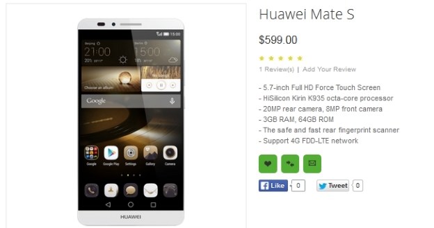 Huawei Mate S /materiały prasowe
