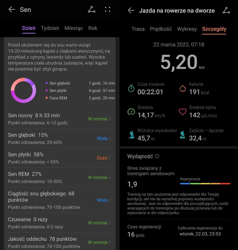 Huawei Watch GT Runner dostarcza wartościowych informacji o treningu i jakości snu /Patryk Łobaza /INTERIA.PL