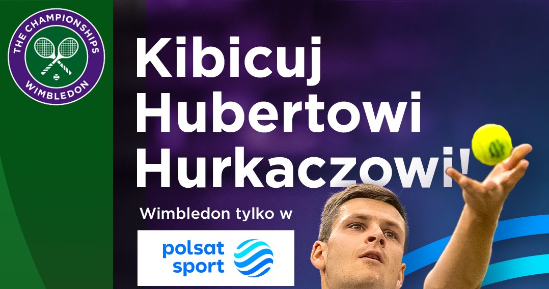 Hubert Hurkacz Wimbledon /materiały prasowe Polsat Sport /materiały prasowe