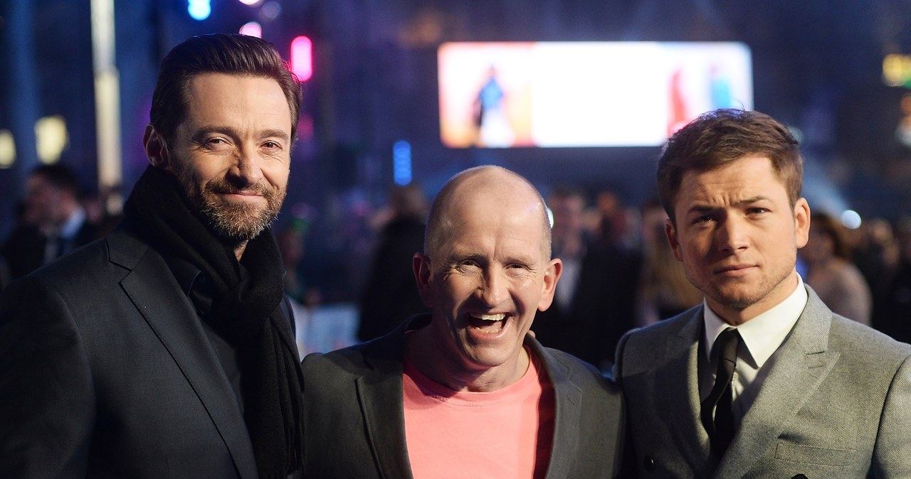 Hugh Jackman, Eddie Edwards i Taron Egerton na europejskiej premierze "Eddie zwany Orłem" /Dave J Hogan /Getty Images