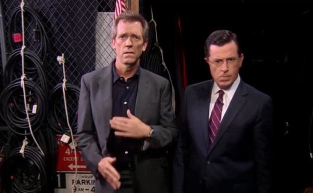 Hugh Laurie i Stephen Colbert /