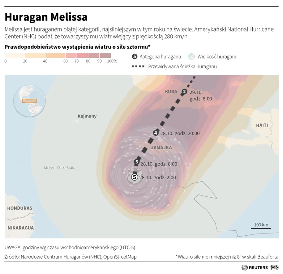 Huragan Melissa /Michał Czernek /PAP